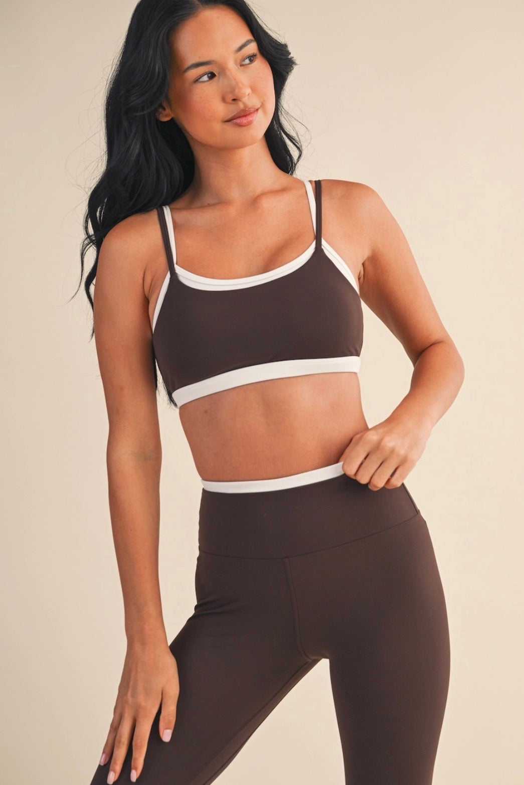 Chocolate Brown Contrast Leggings