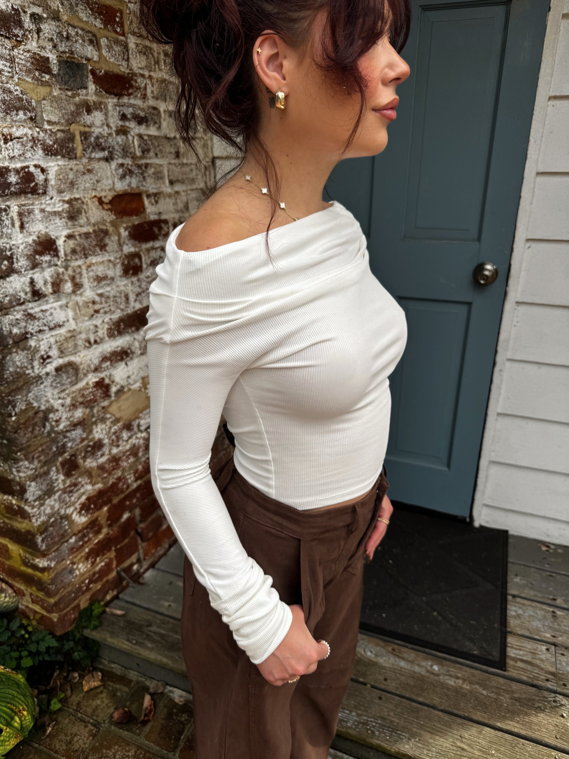 White Off The Shoulder Top