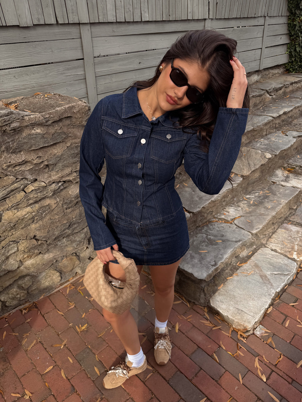 The Emery Set Denim Button Up Top