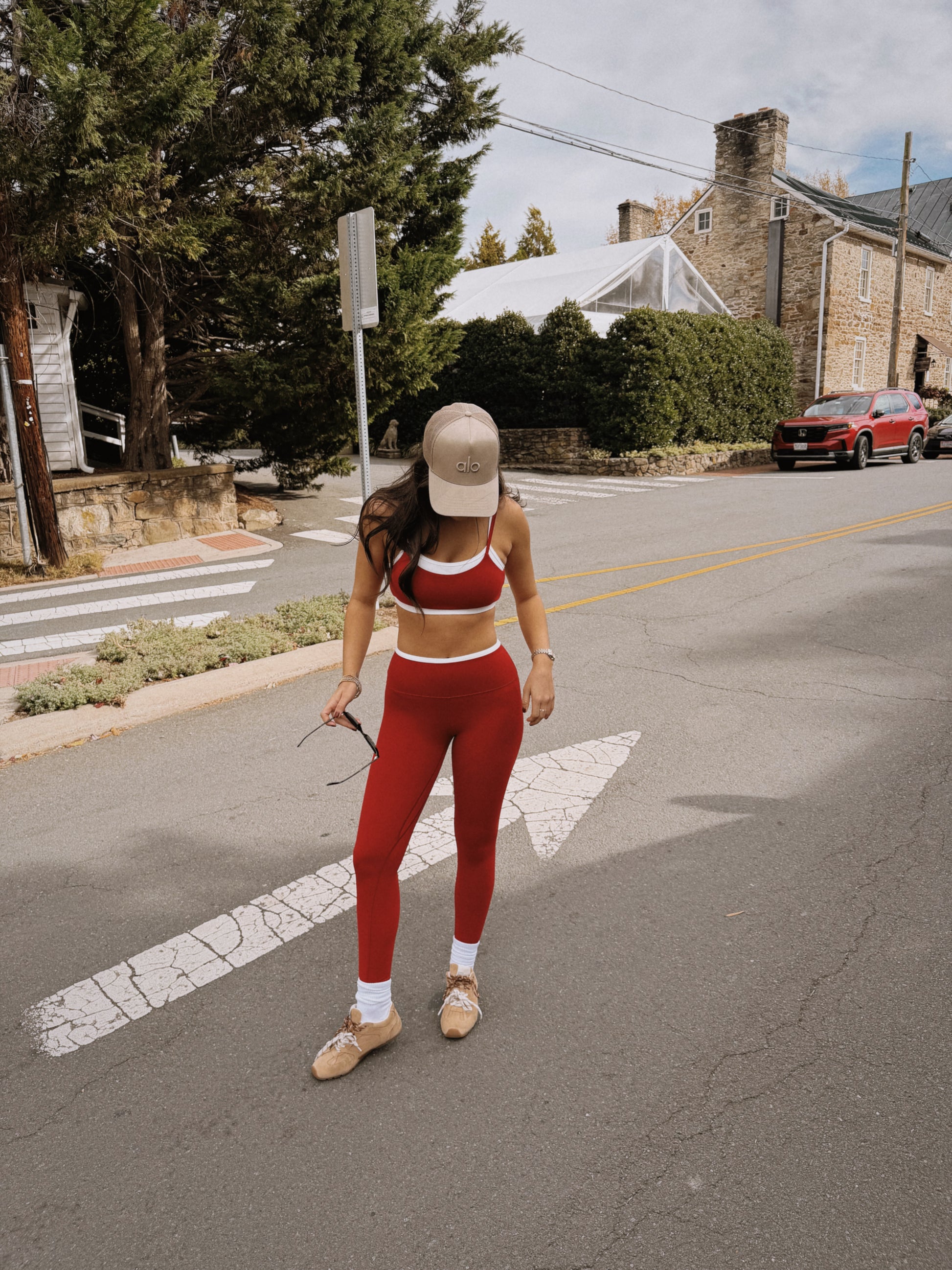 Red Layered Sports Bra Top