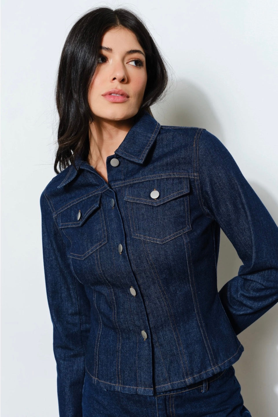 The Emery Set Denim Button Up Top