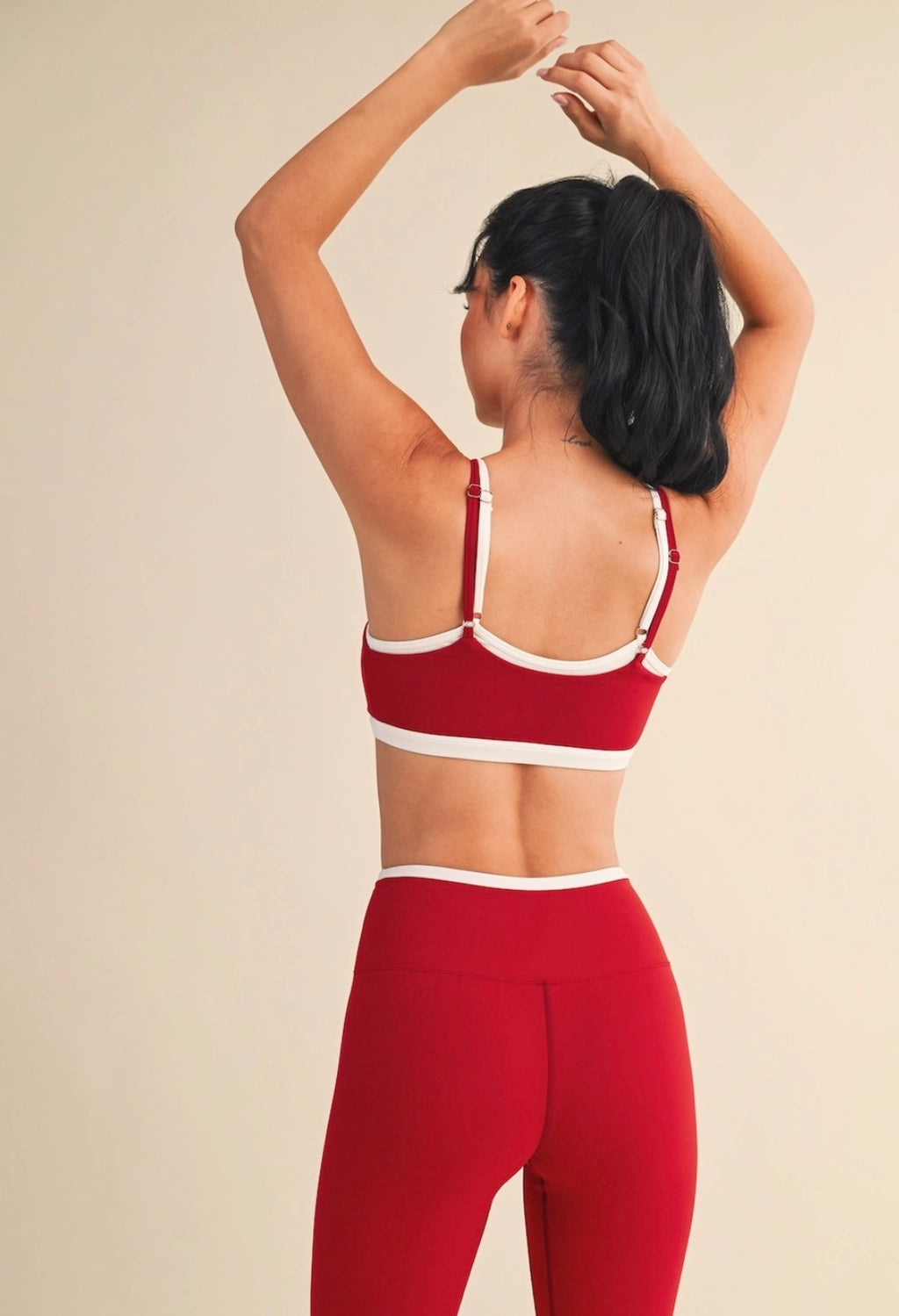 Red Layered Sports Bra Top