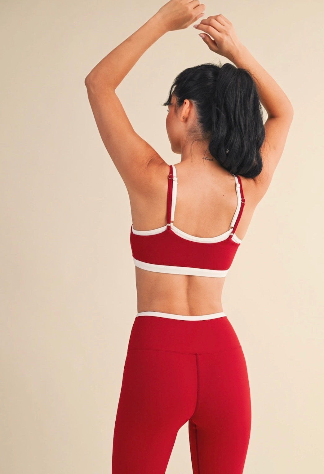 Red Layered Sports Bra Top