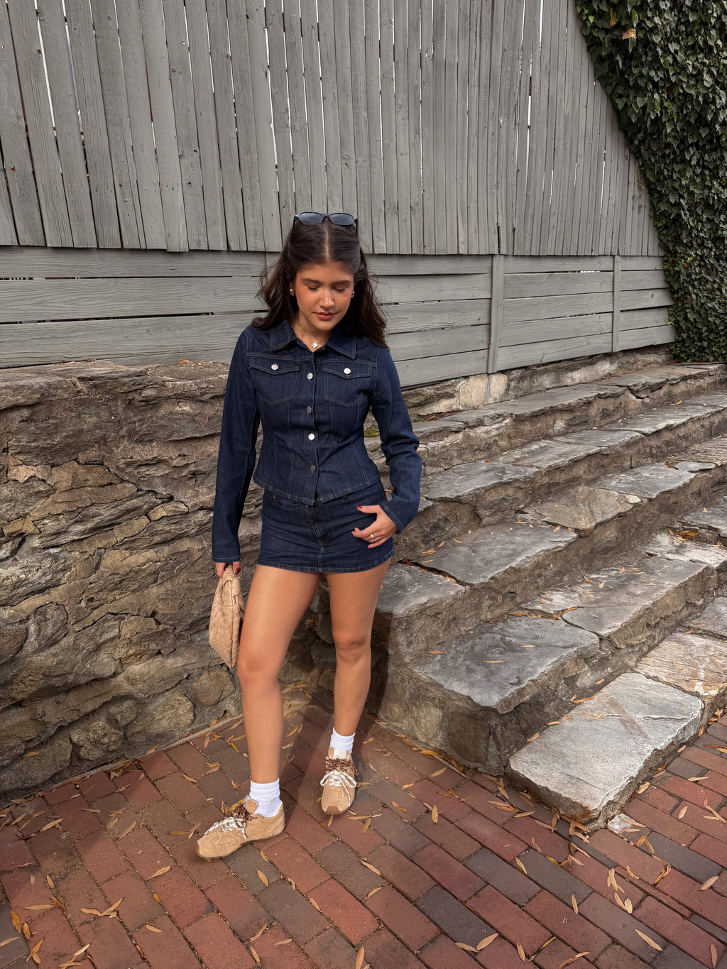 The Emery Set Denim Button Up Top