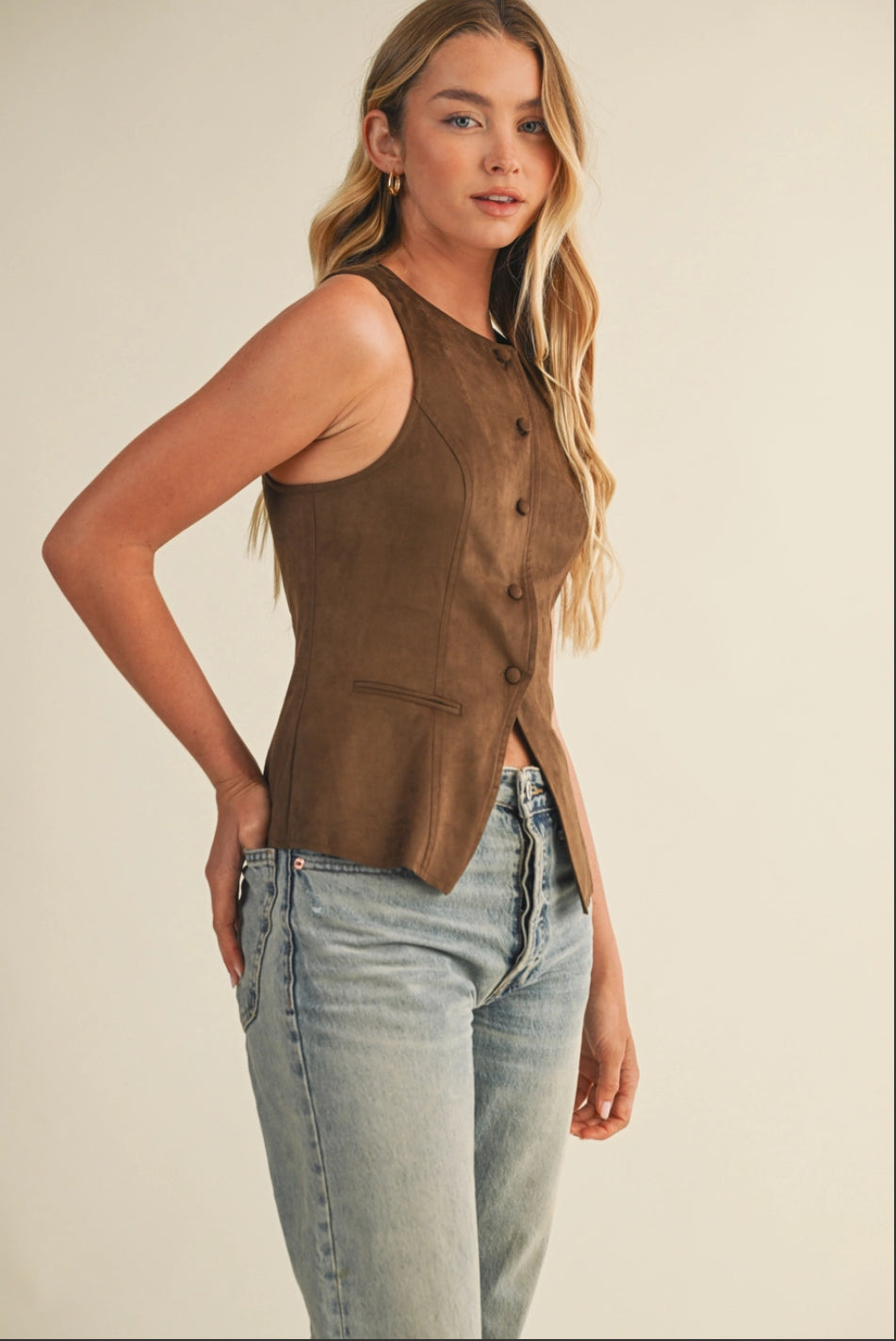 Suede Vest Top