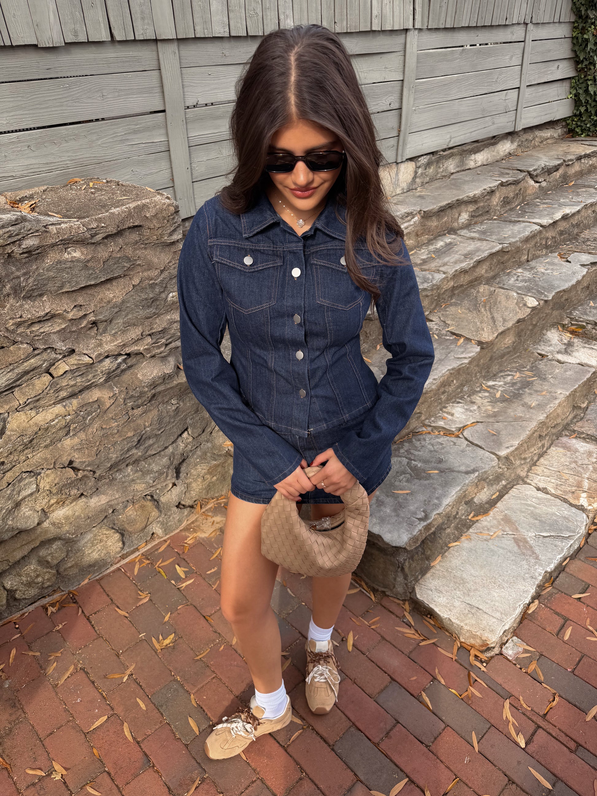 The Emery Set Denim Button Up Top
