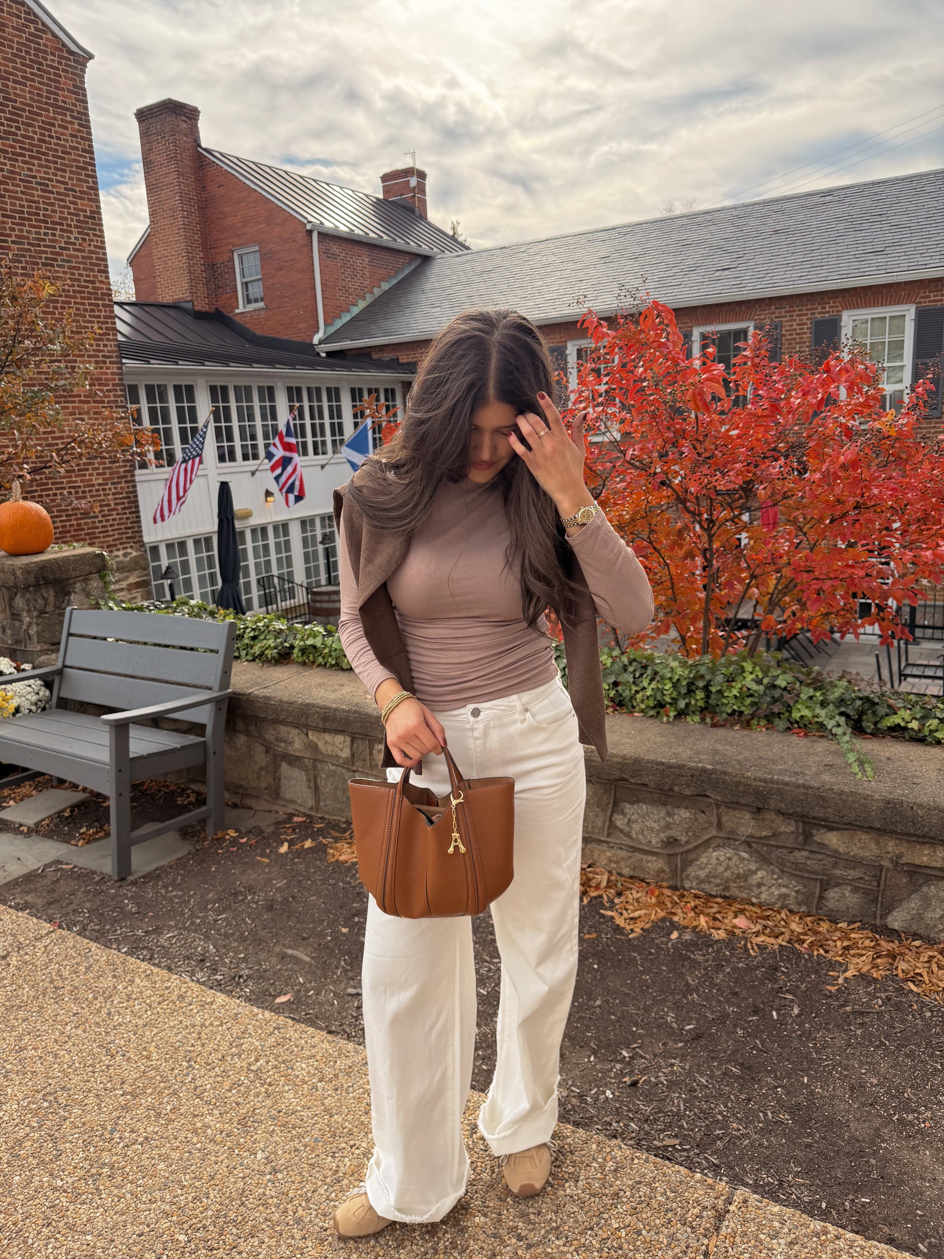Taupe Long Sleeve Knit Top