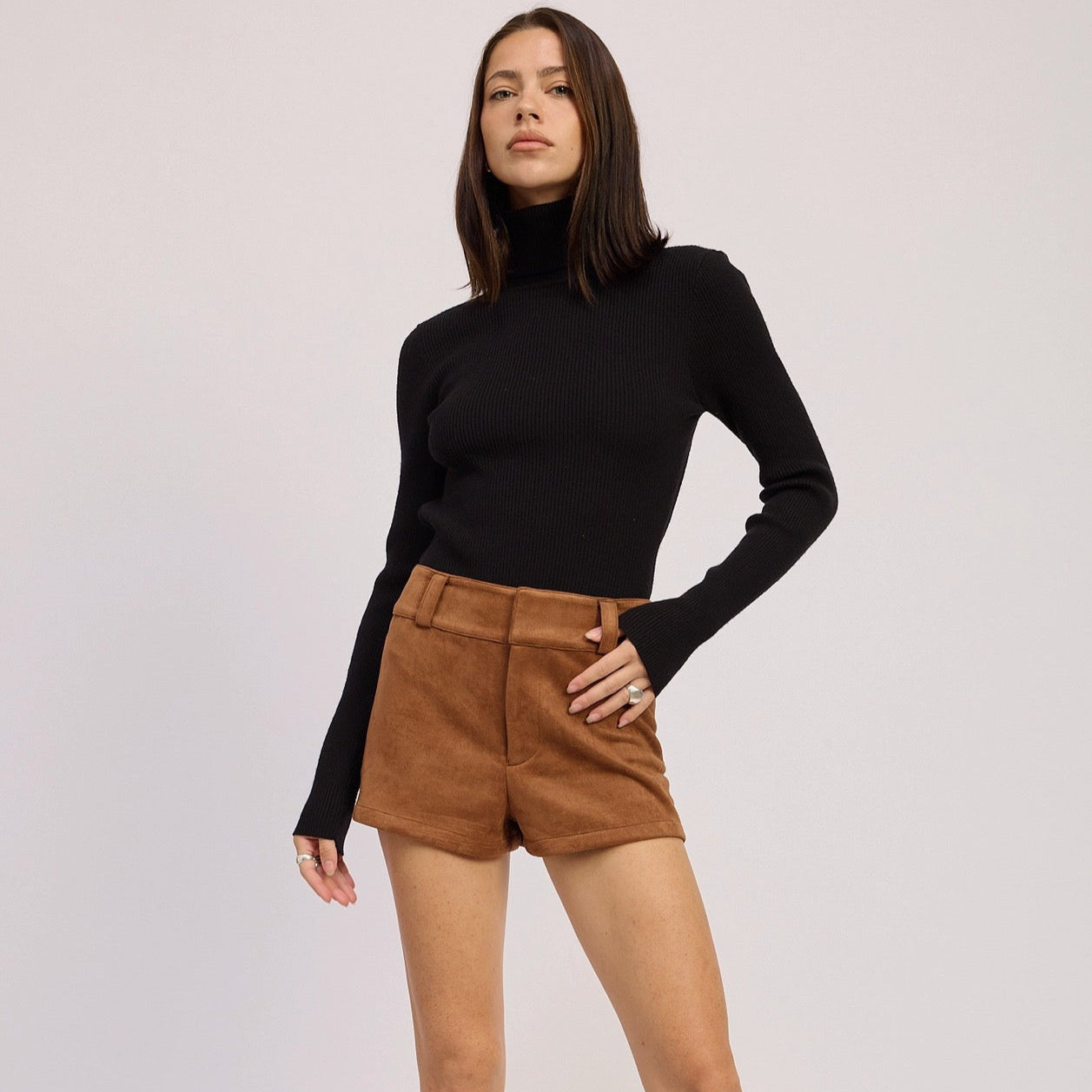 Suede mini short