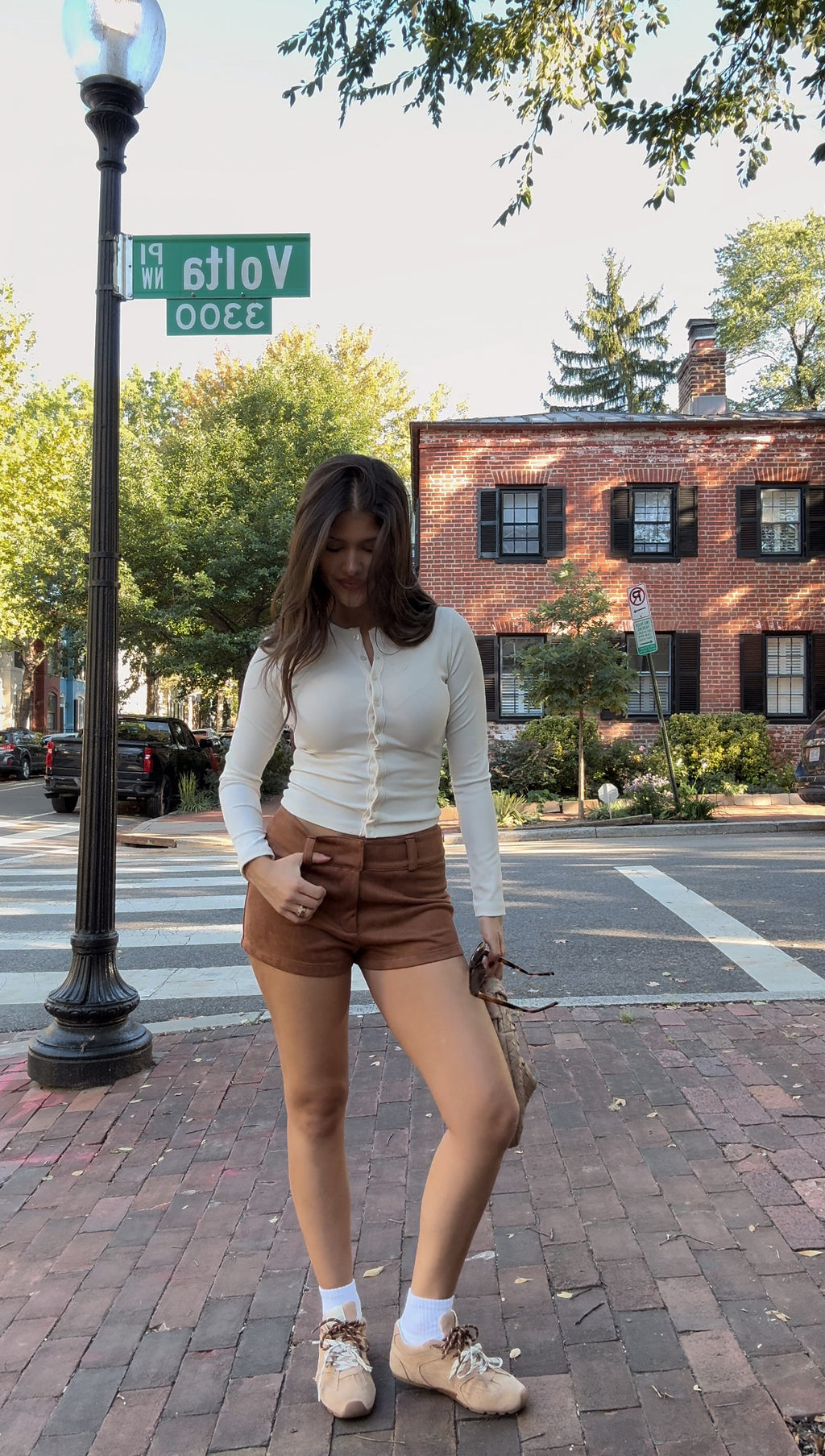 Suede mini short