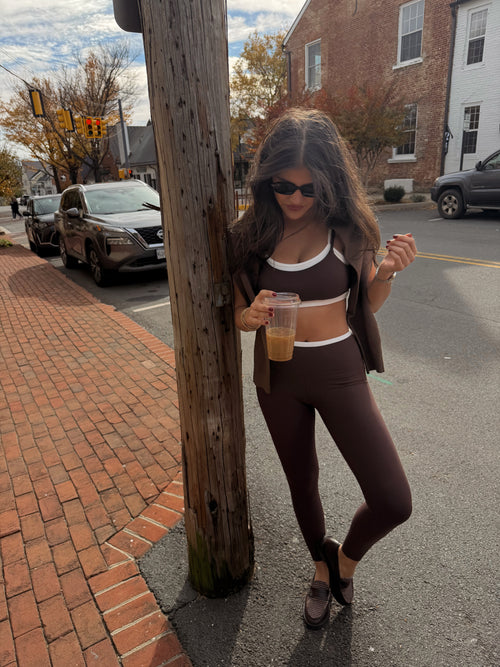 Chocolate Brown Contrast Leggings