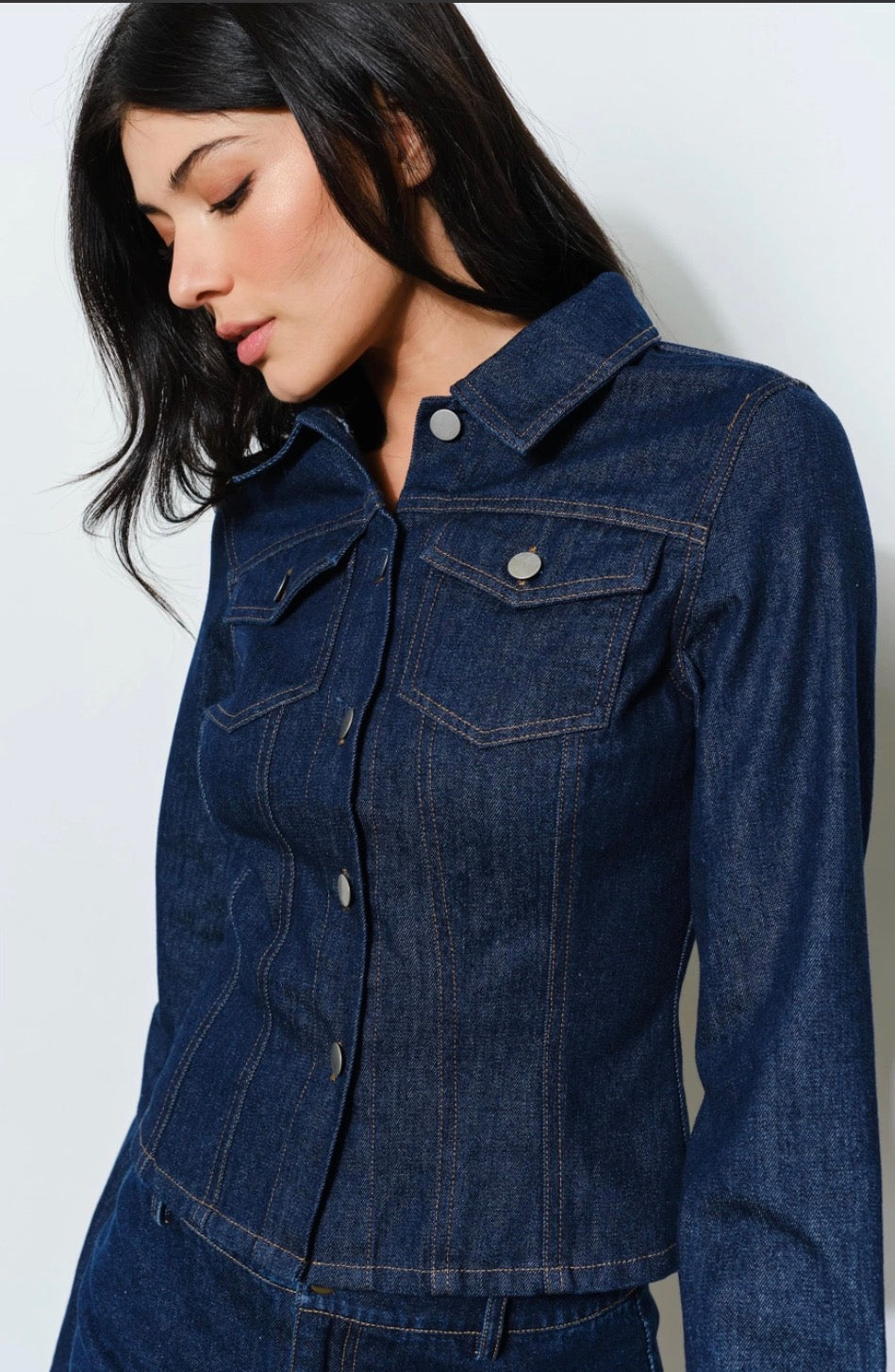 The Emery Set Denim Button Up Top